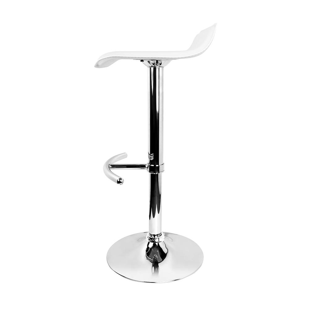 Artiss Set of 4 White PU Leather Wave Style Bar Stools with chrome base, showcasing modern design and comfort.